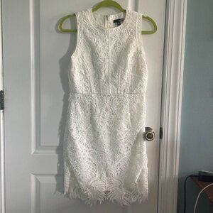Aqua White Lace Shift Dress